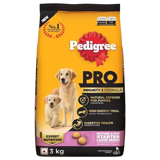 Pro Mother & Pup Starter Large Breed, Dry Dog Food, Expert Nutrition for Pregnant/Lactating Mothers & Pups (3-12 Weeks), 3 Kg, Chicken (B0CPBMTXR4) Amazon Price History, Amazon Price Tracker