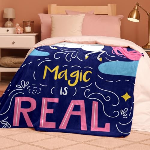 Couverture polaire licorne 150x130 cm en microfibre douce pour lit - 8