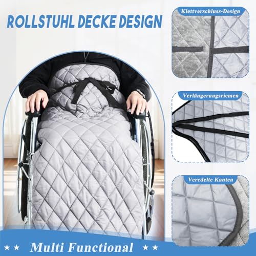 LPRYAO Rollstuhl Decke | Winter Dreilagige Verdickte Warme Erwachsene Rollstuhldecke Beindecke Kniedecke | Decke für Rollstuhlfahrer | Universelle Passform für Rollstühle (Hellgrau, 44.1 * 49.2inch)