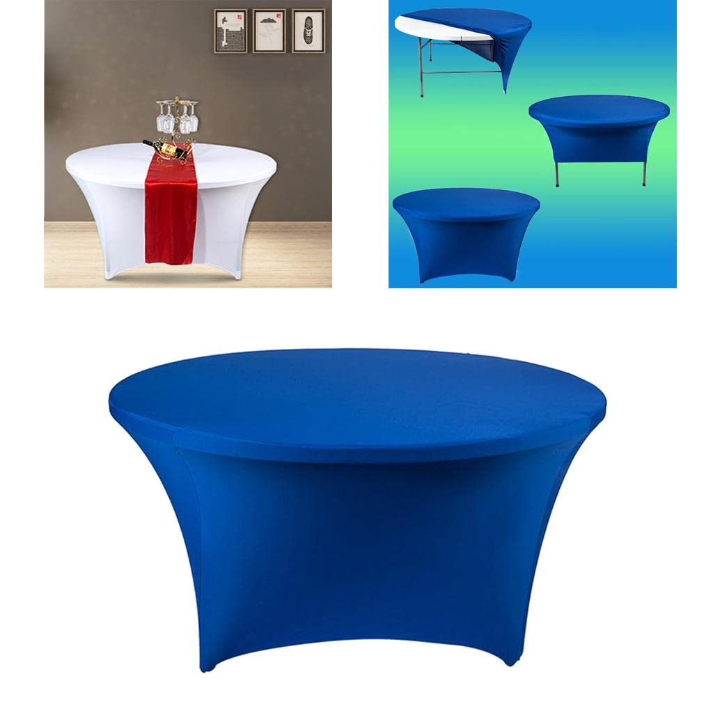 MERISHOPP Round Tablecloth Fitted Stretch Elastic Table Cover for Party Blue 152x75cm-image-43