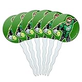 Green Lantern Character Cupcake Picks Toppers Decoration Set of 6