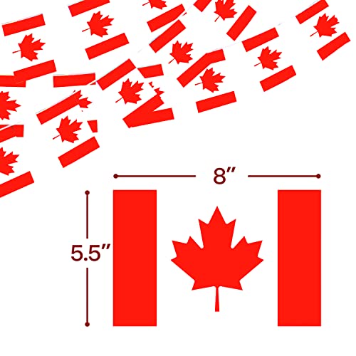 Image of Anley Canada Canadian String Pennant Flags, Patriotic Events July 1st National Canada Day Dominion Day Celebration Decoration for Sports Bars - 33 Feet 38 Flags
