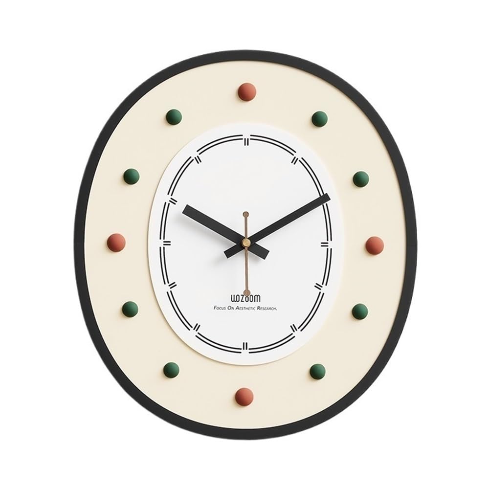 J9V4G6S3B5 Analogue Wall Clock Indoor Decoration Wall Clock Living Room Corridor Study Personalized and Creative Color Modern, 33.5 * 38cm for Room Decoration(White)