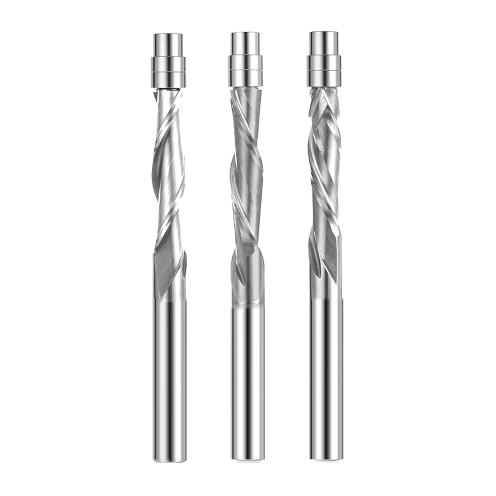 Flutes Spirals Edges Flush Cutter Trimming Router Bit 1/4 Shank Alloy for Wood Cutting Flush Trim Bit