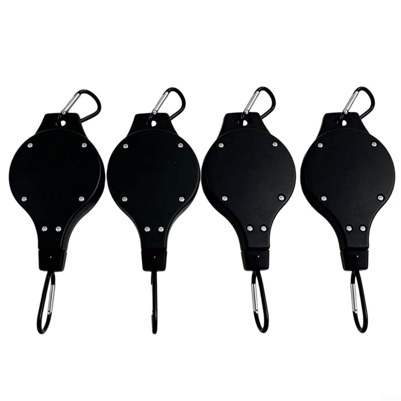 Puupaa 4 Pack Hanging Basket Pulley Hooks, Adjustable Plant Hanging System with Retractable Pulley, 90 cm Extension Cord for Hanging Basket, Garden Patio