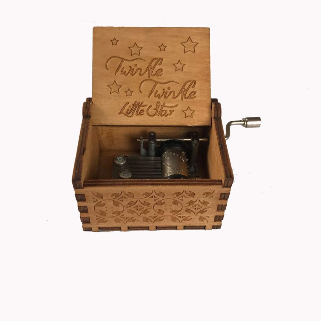 Caja musical de mano para decorar el salón con melodías antiguas de madera ZAW