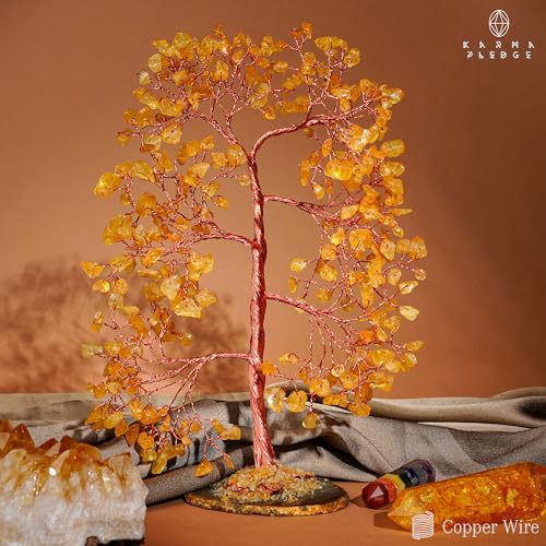 image for KARMAPLEDGE Citrine Crystal Tree of Life, Healing Crystals and Stones 