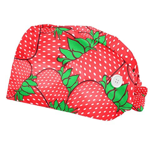 Casquettes de travail respirantes à motif fraises JDEZ