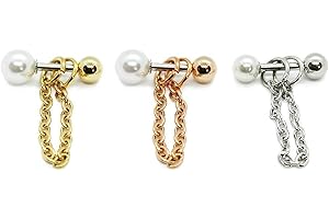 14g Pearl Gold Dainty Small Hoop Conch Cartilage Chain Earrings Surgical Steel Helix Piercing Jewelry