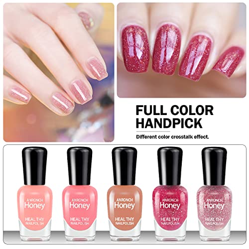 Anronch 10 Pcs Non Toxic Nail Polish Set, Quick Dry And Easy Peel Off Nail Polish Kit- Water Based Nail Polish For Girls Women And Teens #TOP2