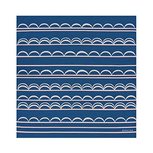 90 cm Furoshiki japońska tradycyjna tkanina do owijania tkaniny Kotoima kwiatowy wzór opakowanie na prezent 100% bawełna (zielona koniczyna) (niebieska fala)