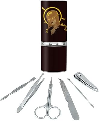 Dark Angel Woman With Gold Halo Stainless Steel Manicure Pedicure Grooming Beauty Care Travel Kit