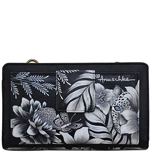 Image of Anuschka Women's Leather Wallet - Hand-Painted Genuine Leather Wallet with RFID Protection - 1149, Cleopatra's Leopard
