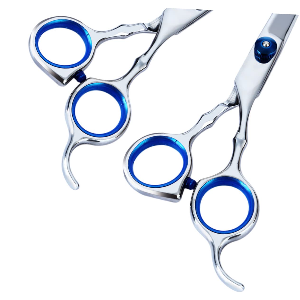 VICASKY 1 Pair Haircut Scissors Set Professional Barber Shears with Teeth and Straight Scissors for Hairdressing for Home and Salon Use Random Color Screw