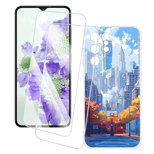 OAGELIM 2�Z�b�g �X�N���[���v���e�N�^�[ + �P�[�X Oukitel C2-EV 4G (6.52 �C���`) �Ƃ̌݊������� �A�[�e�B�X�e�B�b�N�J�X�^���v�����g�J�o�[�Ƌ����K���X�t�B���� �X�N���b�`�h�~ (�X)