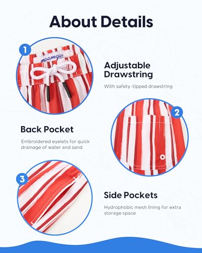 Image of maamgic Boys Swim Trunks with Compression Liner Quick Dry Swim Shorts Anti-Chafe Boy Bathing Suit