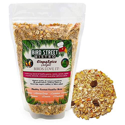 Bird Street Bistro Parrot Food - Parakeet Food - Cockatiel Food - Bird Food - Cooks in 3-15 min w Natural & Organic Grains - Legumes - Non-GMO Fruits, Vegetables, & Healthy Spices