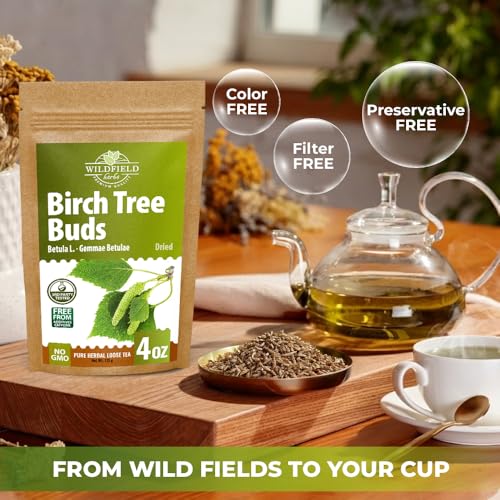 Image of 4 oz. Birch Tree Buds Herbal Tea (Betulae Gemmae) - 113g Dried Birch Tree Buds Betula Pendula Herb Tea Hojas Te De Abedul