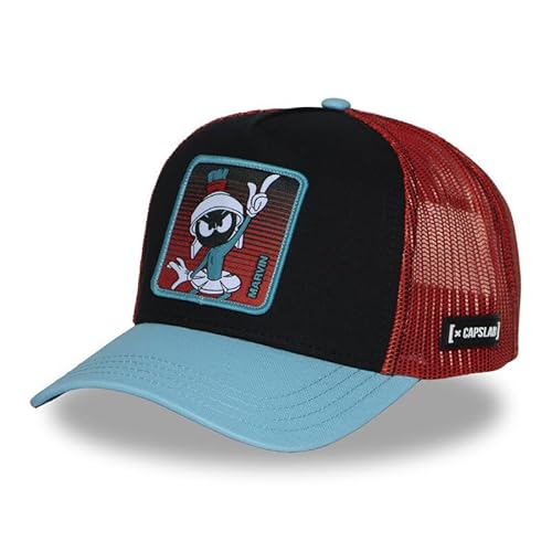 Kappe für Damen und Herren, Trucker-Kappe Looney Tunes, verstellbar durch Snapback, Schwarz / Blau / Rot, One size