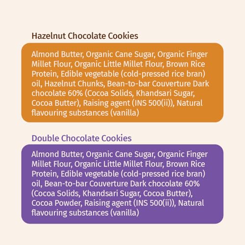 Image of The Good Kind Double Chocolate & Hazelnut Chocolate Cookies - 200gm(1 pack each), High Plant Protein Cookies with Almond Butter & Millet Flour, Perfect for Snacking, Gluten Free, Palm Oil free & Vegan (Pack of 2)