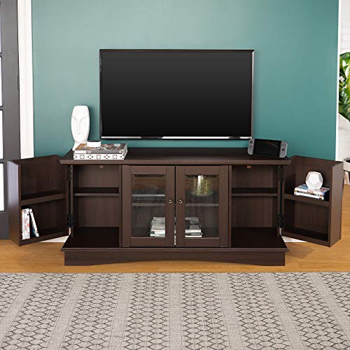 image for Walker Edison Traditional Wood Universal TV Stand with Storage Cabinet