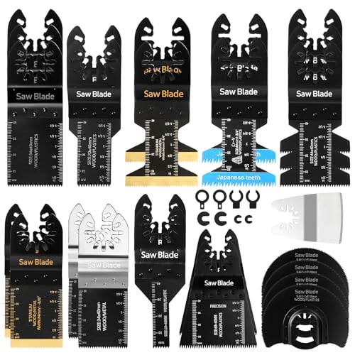 USHOP Hojas de Sierra Oscilante,Kit de Hojas de Sierra,Accesorios Multiherramienta Universal,Multiherramienta Oscilante Cuchillas,Kits de Accesorios Oscilantes para Múltiples Herramientas