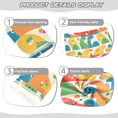 Dino Pattern Kids Baby Girls Cotton Leggings Stretchy High Waisted Leg Yoga Pants Gym3