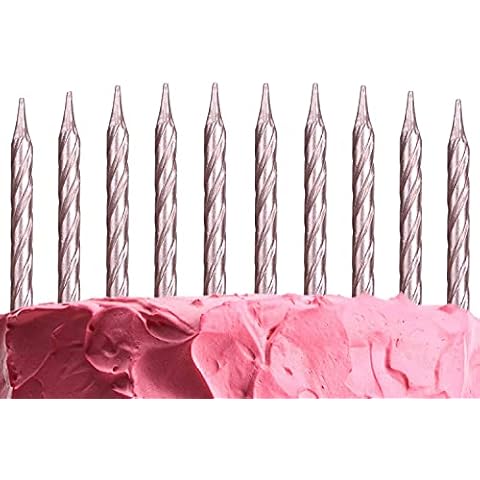 SHATCHI 10-Pack Rose Gold Birthday Candles Cover