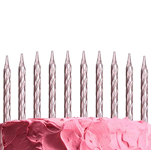 10pcs Spiral Rose Gold Candles for Birthday Anniversary Party Cake Topper Decorations
