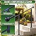 ORWOD 3-Step Outdoor Stair Handrail Kit, Heavy Duty Aluminum Alloy Adjustable Height with Powder Coated Black Metal Finish Complete Installation Hardware & Tools Included for Concrete Porch Deck Brick