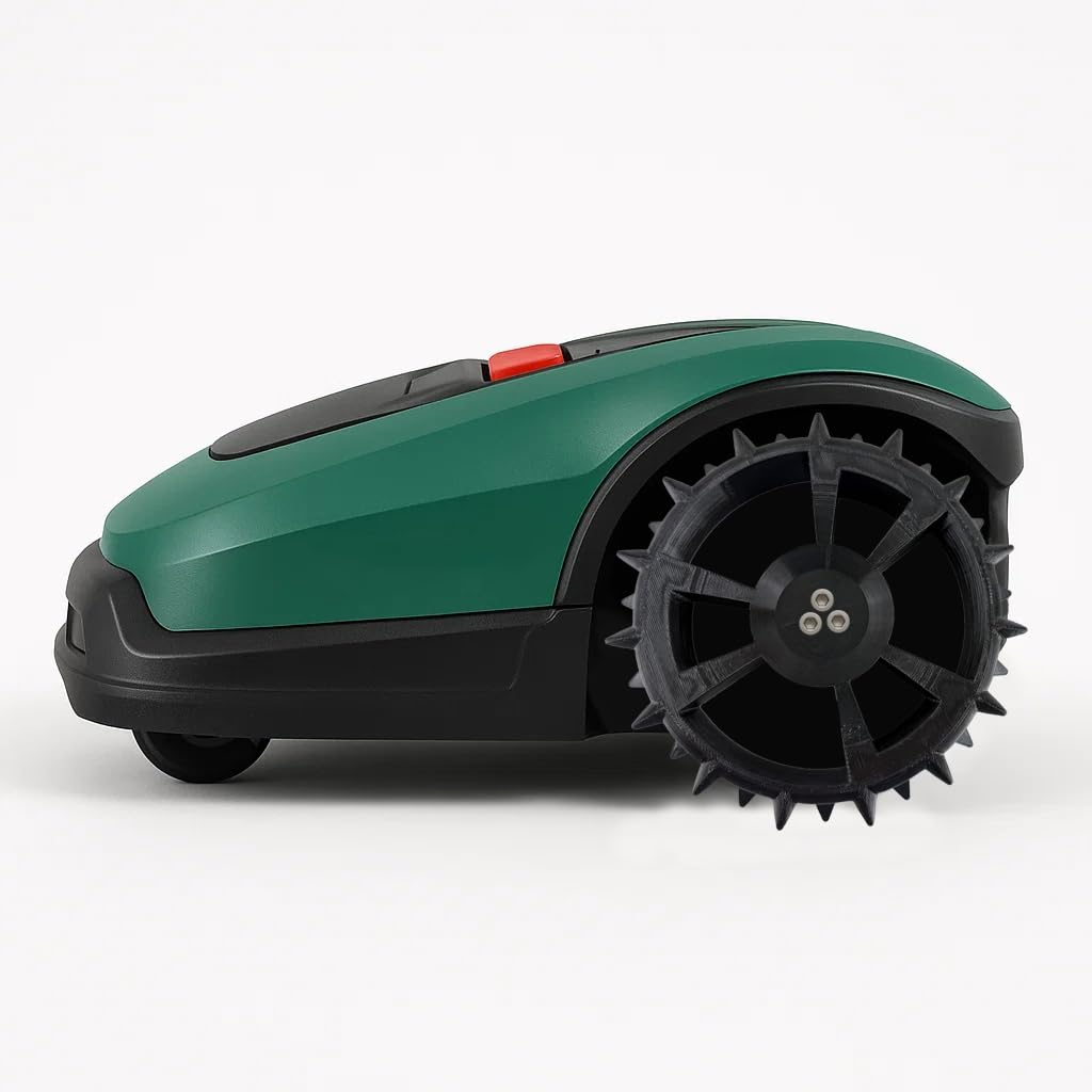2x Roue motrice de rechange pour Bosch Indego 300, 350, 400, 500, 700 robot tondeuse Tout-terrain Robuste avec crampons pour terrain accidenté et tout-terrain