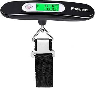 FREETOO Gepäckwaage Tragbare Digitale Kofferwaage LCD-Anzeige mit Hintergrundbeleuchtung Tara-Funktion Praktisch für Reise...