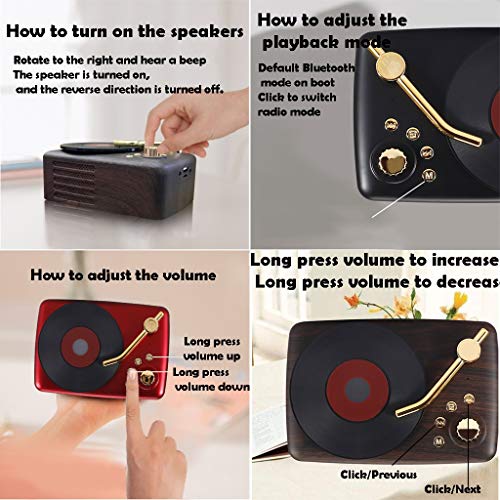 Haut-Parleur Bluetooth rétro Haut-Parleur phonographe, Platine Vinyle Portable, Prise en Charge du Mode Lecture sans Fil… - Les Beatles, Paul McCartney, John Lennon, RIngo Starr, George Harrison Haut-Parleur Bluetooth rétro Haut-Parleur phonographe, Platine Vinyle Portable, Prise en Charge du Mode Lecture sans Fil… – Image 4