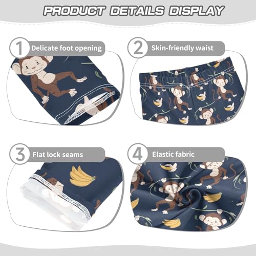 ZZKKO Girls Leggings Cute Monkey Toddler Girls Clothes Leggings for Girls Toddler Girls Leggings 3-4T3