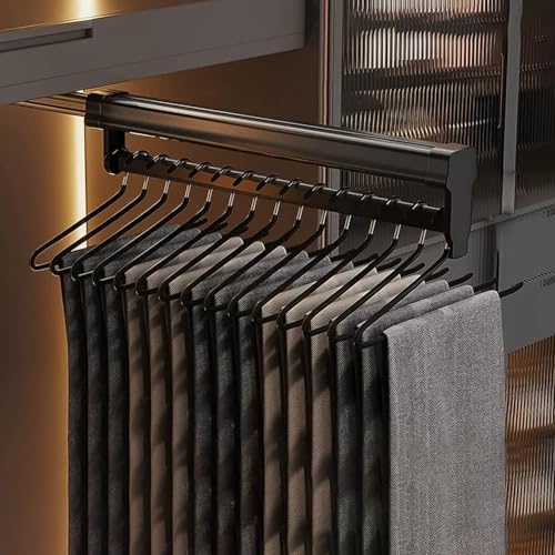 Pull Out Pants RackCloset Organizer Hanger Rail for Trousers &