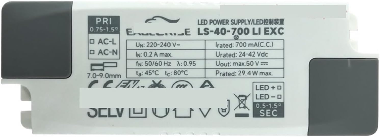 LED lamp Driving Power Supply Constant Current Isolation Switch Transformer 40W 950ma Ballast Voltage: 111V~240V(40W 800ma EXC)
