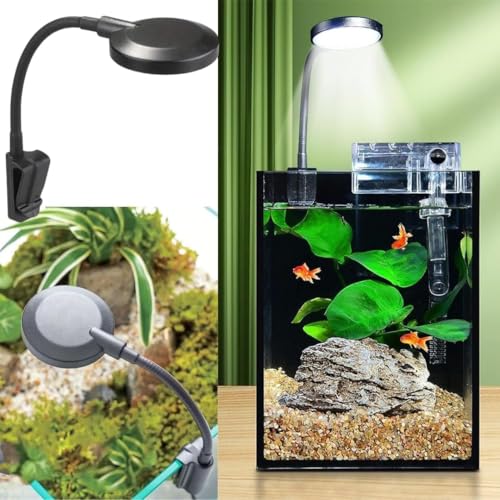 Image of Aquarium Nano Light Mini Small Fish Tank Full Spectrum Adjustable Bowl Clip On Light 2.5W (Random Body Color) Suitable for Bowls & Small Size Tanks.
