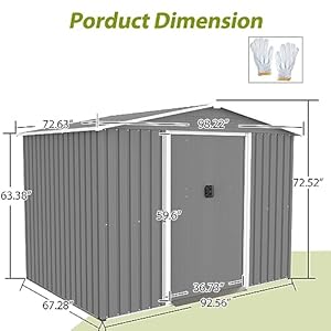 8x6ftoutdoorstorageshedwithroofwaterproofhousetoolcabinetwmetalfoundationlockabledoorsforshovelsumbrellasantennasescalatorsgray Urban Country Home Decor 8x6 ft outdoor storage shed with roofwaterproof house tool cabinet wmetal foundation lockable doorsfor shovelsumbrellasantennasescalatorsgray urban country home decor