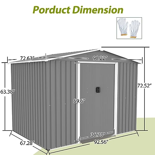 8x6ftoutdoorstorageshedwithroofwaterproofhousetoolcabinetwmetalfoundationlockabledoorsforshovelsumbrellasantennasescalatorsgray Urban Country Home Decor 8x6 ft outdoor storage shed with roofwaterproof house tool cabinet wmetal foundation lockable doorsfor shovelsumbrellasantennasescalatorsgray urban country home decor