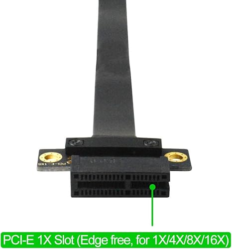 Miniatura 4 de PCI-e PCI Express 36PIN 1X Cable de extensión extensor con conector chapado en oro (180 grados 7.9 in pcie cable elevador)