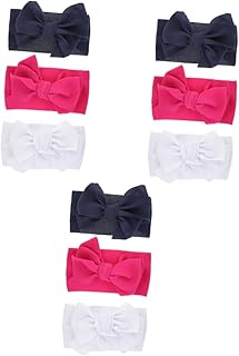 9 Peças Lenço De Cabeça Elástico Para Bebê Turbante Elástico Com Laço Turbante Elástico Para Cabeça De Bebê Faixa De Cabeça Para Meninas Hijab Cocar Com Laço Acessórios De