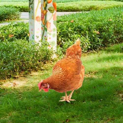 Poule statue cour extérieure acrylique de 27cm décor jardin - 6