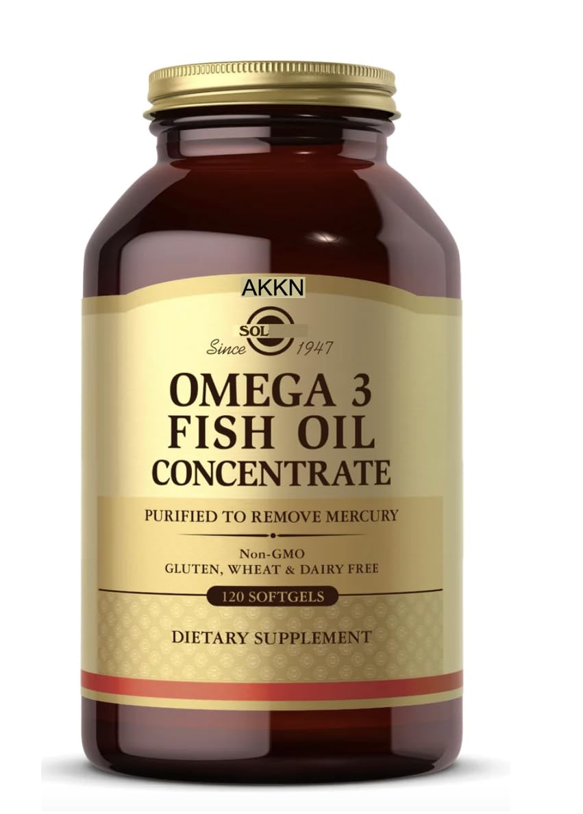 AKKN Sol gar Omega 3 Fish Oil Concentrate, 120 Softgel
