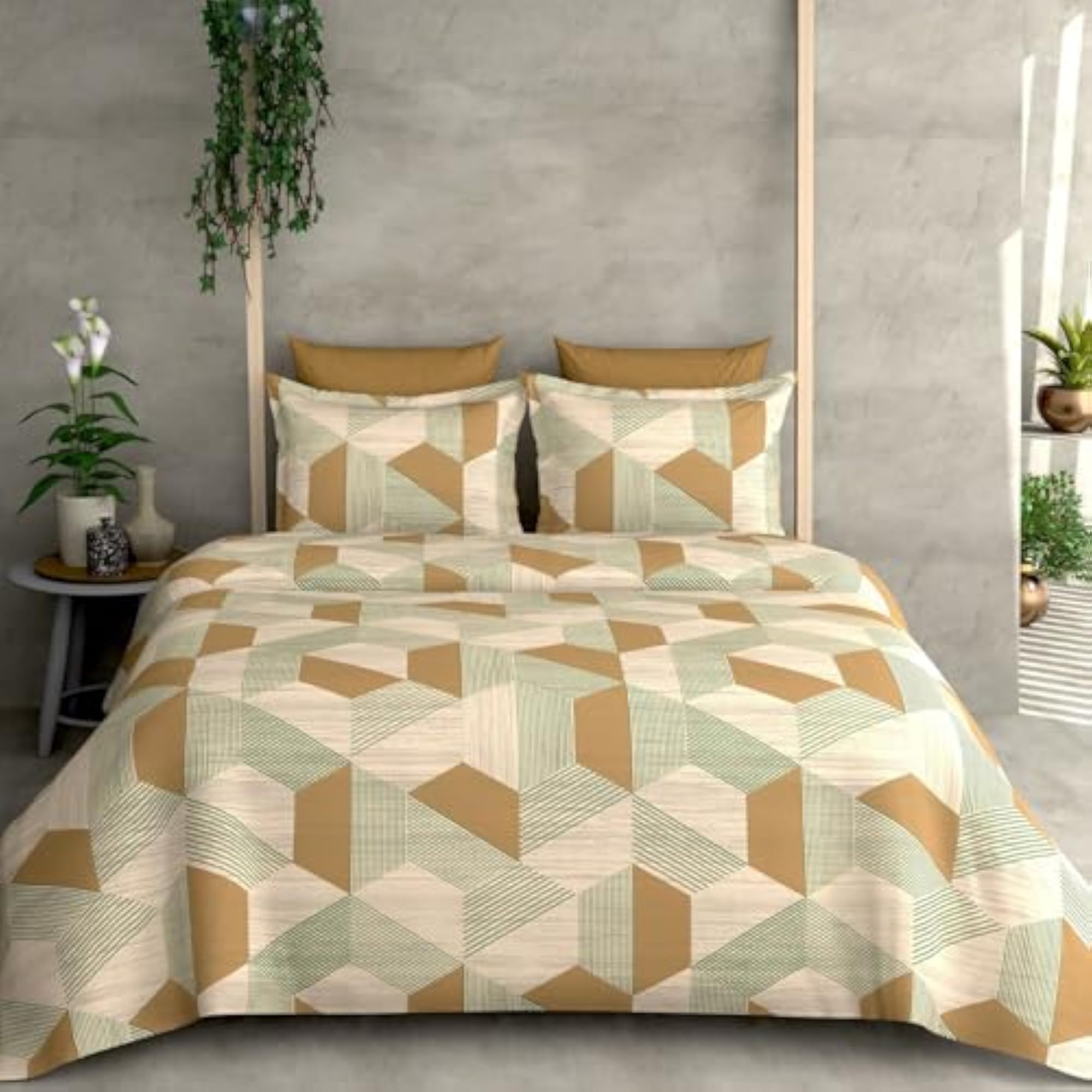 Reversible Comforter with Bedsheet and Pillow Covers, King Size