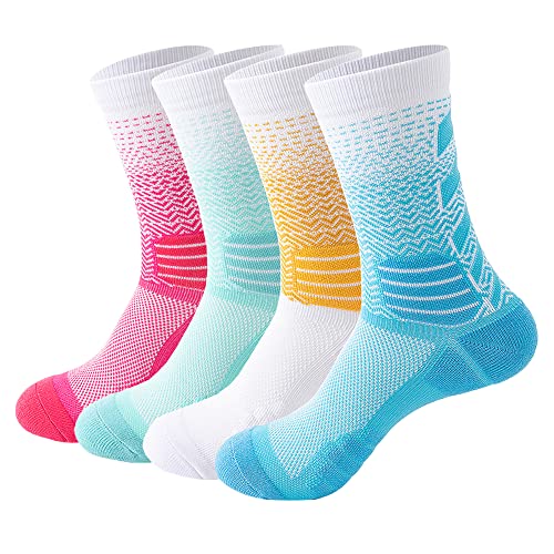 4Pairs Basketball Socks Cushion Athletic Crew Thick Performance Sport Soccer Towel Socks 7-123