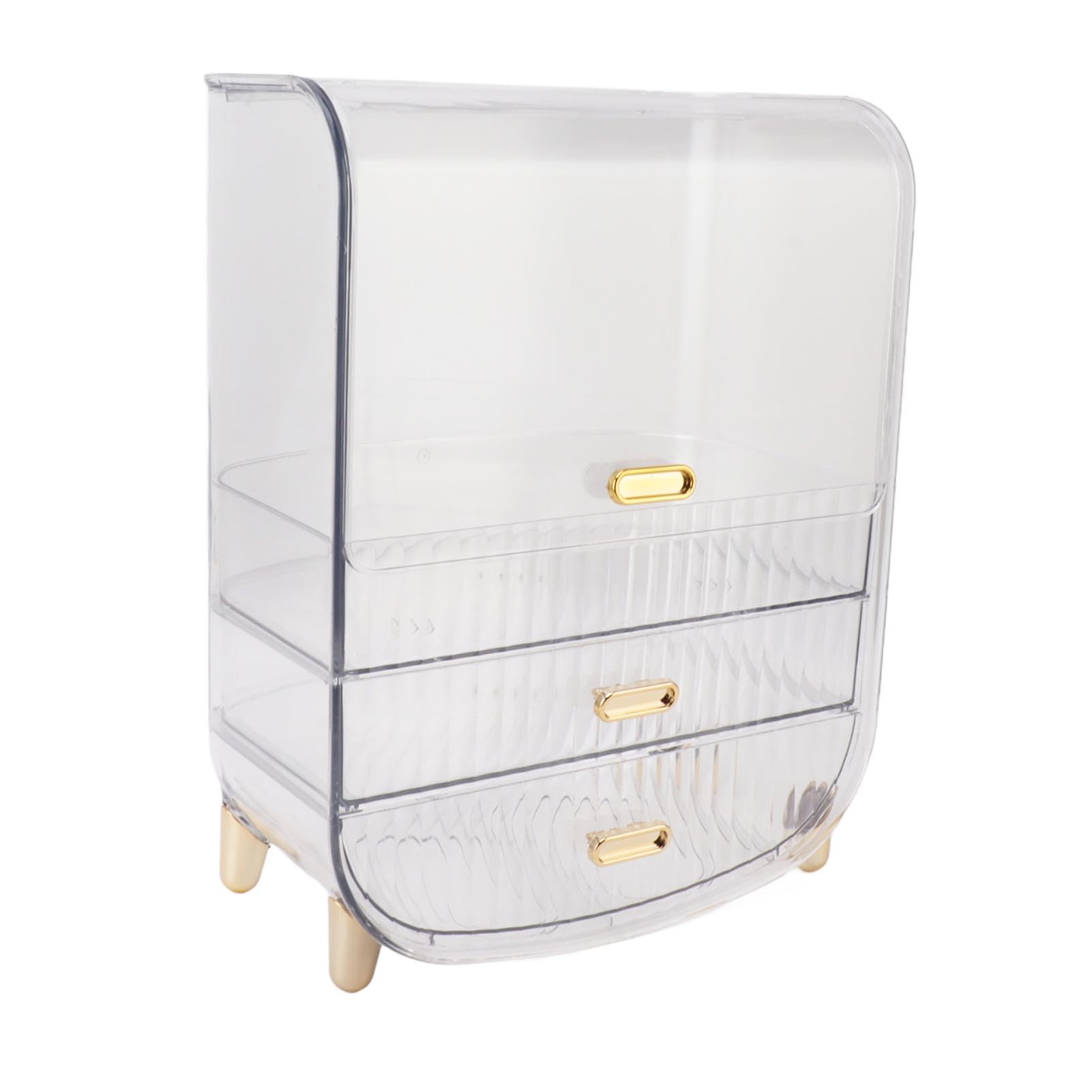 Estuche Organizador de Belleza para Almacenamiento de Cosméticos para el Hogar y el Dormitorio con Material PET Duradero y Cajones de Gran Capacidad (claro)