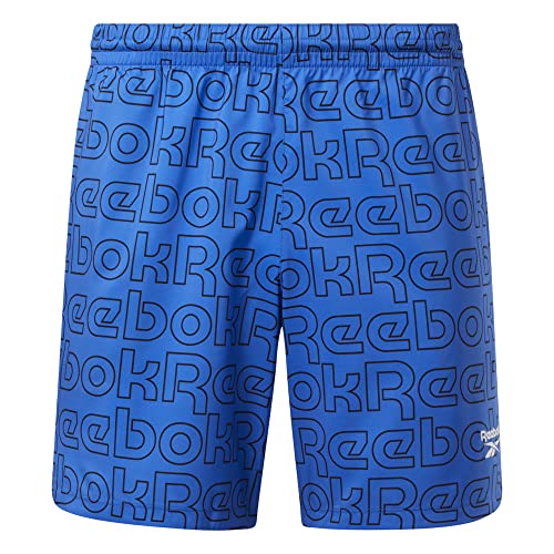Reebok Men's Identity All-Over-Print Training Trend Track Shorts, Vector Blue, S