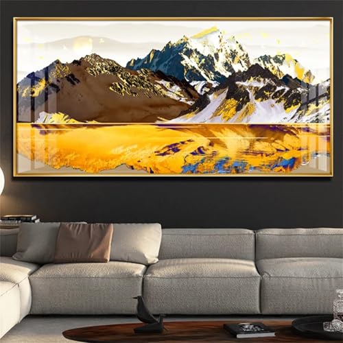 Diamond Painting Paysage Doré Premium | Kit Broderie Diamant 5D Grand Format 60x180cm