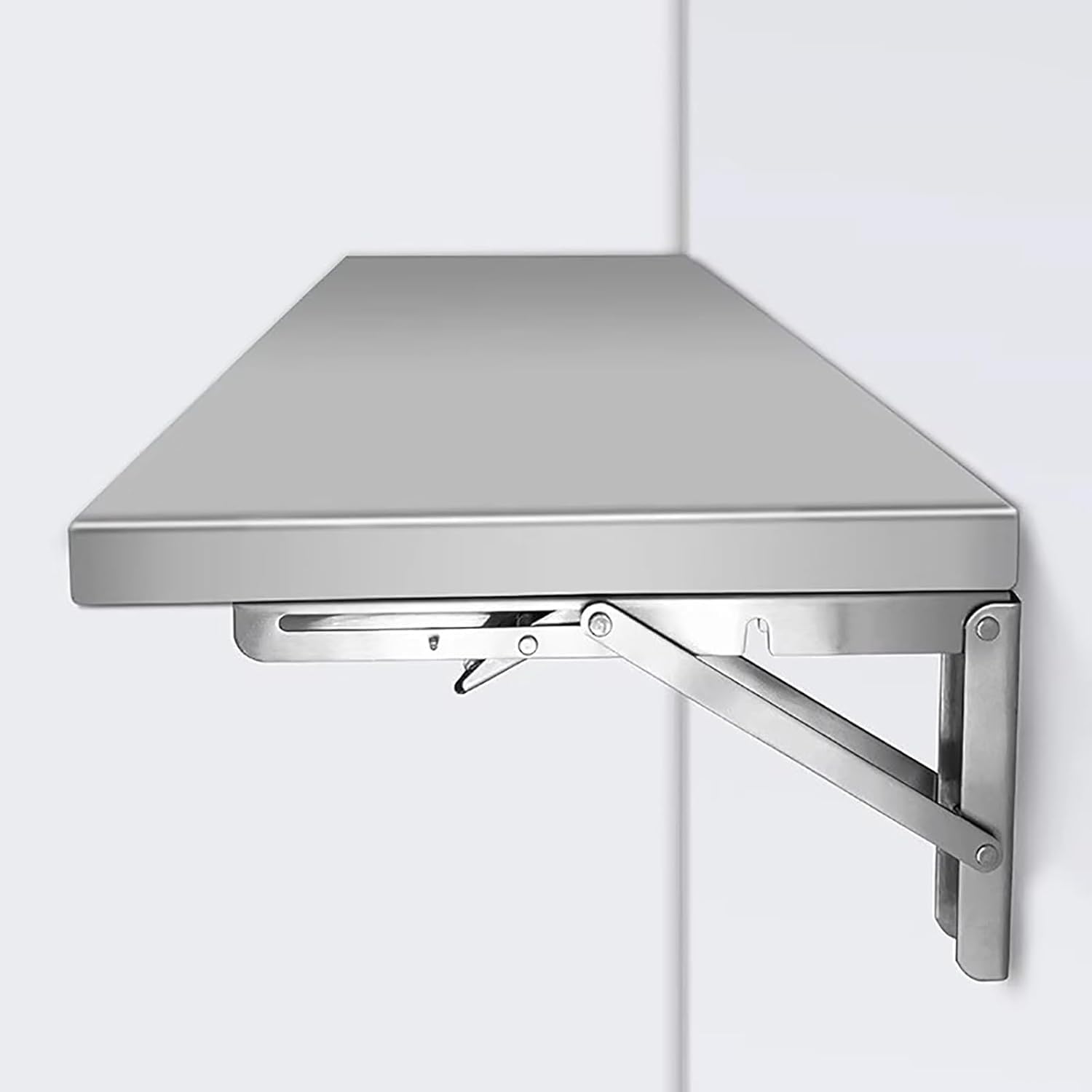 556030 Stainless Steel Folding Table,Wall-Mounted Drop Leaf Table,Wall Mounted Folding Table for Hospital, Hotel Home Office Fold Up Table Desk,Folding Design,Space Saving.(Size:L60*W30cm)-image-36