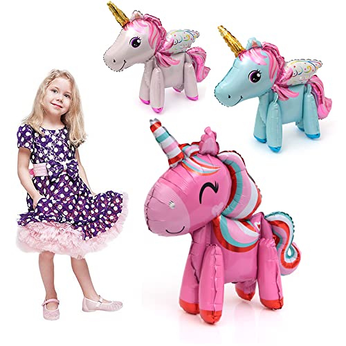 Unicorn Foil Balloons, Unicorn Rainbow Horse Balloon Party Supply Baby Kids Birthday Party Decoration Kit Balloon Accessories, Colorful Unicorn Balloons Design Balloons Toy, 5Pcs #TOP3